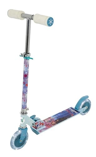 Image of Frozen 2 Kids Light-Up Inline Scooter | Officially Licenced Girls or Boys Unisex | Folding Adjustable Two Wheel Scooter with Light Up Wheels | Ages 5+