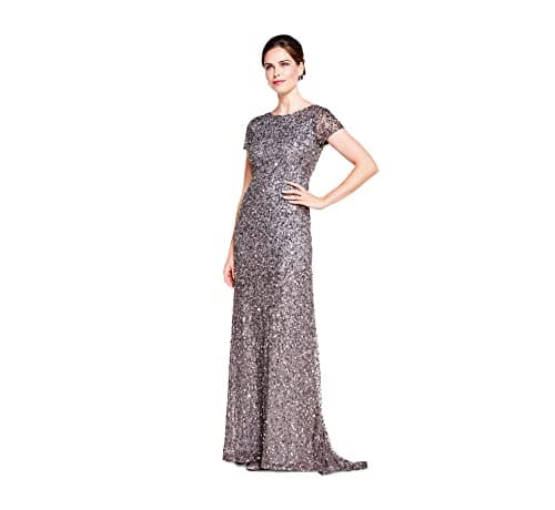 Image of Adrianna Papell Scoop Back Maxi Women's Dress Lead Size 10
