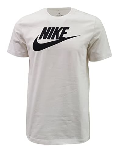 Image of NIKE Mens Unisex Swoosh Air Metallic Graphic Tee T Shirt White/Black Size Large