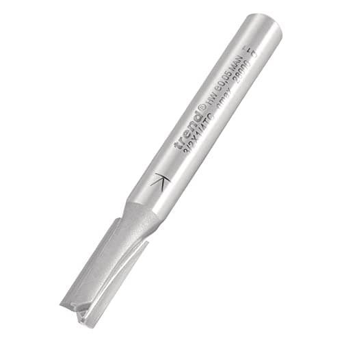 Image of Trend Professional Straight Two Flute Router Cutter, 1/4 Inch Shank, 6mm Cut Diameter, 16mm Cut Length, Tungsten Carbide Tipped, 3/2X1/4TC