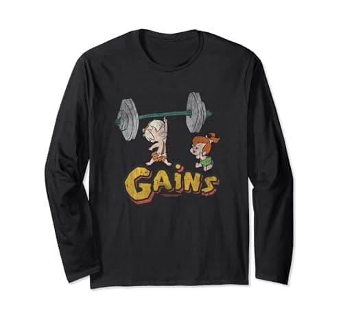 Image of The Flintstones Distressed Bam Bam Gains Long Sleeve T-Shirt