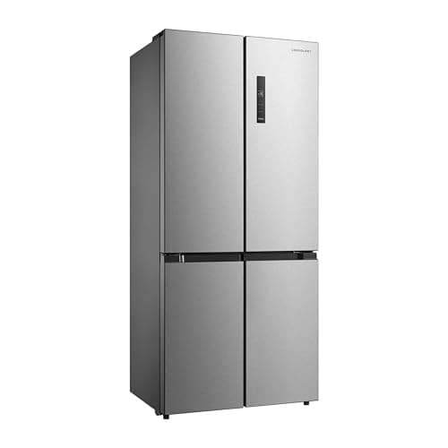 Image of Cookology QUAT515IX Freestanding 515 Litre Four Door Fridge Freezer, American Style, Frost Free, 4 Star Freezer Rating, Low Noise, Smart LED Light, Touch Screen Temperature Control - Inox