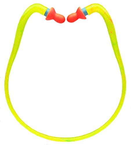 Image of Howard Leight QB1 Banded Bell-Shaped Inner-Aural Reusable Earplugs, Orange & Yellow, SNR 26 dB, 3301282