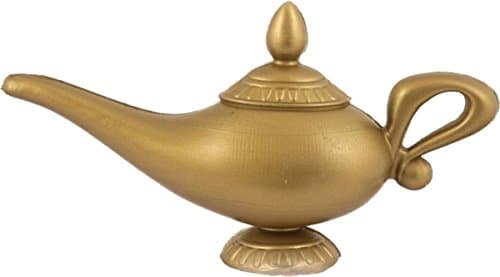 Image of Adults Fancy Dress Party Accessory Aladdin's Pantomime Genie Lamp Gold
