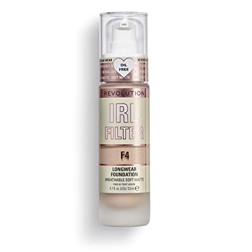 Image of Makeup Revolution IRL Filter, Longwear Foundation, Medium to Full Coverage, Matte Finish, 16 Hour Wear, F4, Fair to Light Skin Tones, 23ml