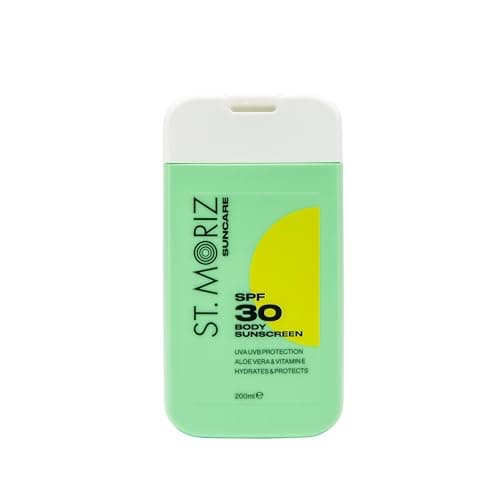 Image of St Moriz Suncare SPF 30 Body Sunscreen | UVA & UVB Protection SPF 30 Daily Use Moisturising Sunscreen Body Lotion with Aloe Vera & Vitamin E | Dermatologically Tested | Vegan | Cruelty Free | 200ml