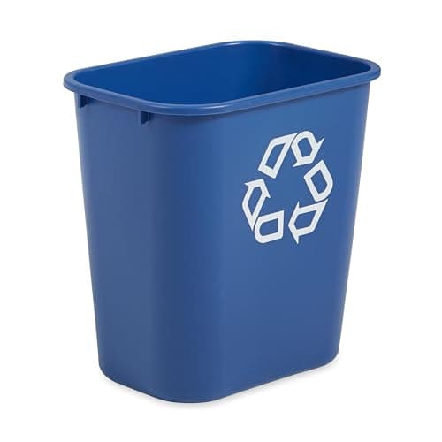 Image of Rubbermaid Commercial Products Wastebasket Recycling Medium 26 L Blue FG295673BLUE