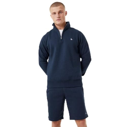 Image of Jack Wills Mens Quarter Zip Sweatshirt Sweater T Shirt Top Jumper Pullover Long Navy XL