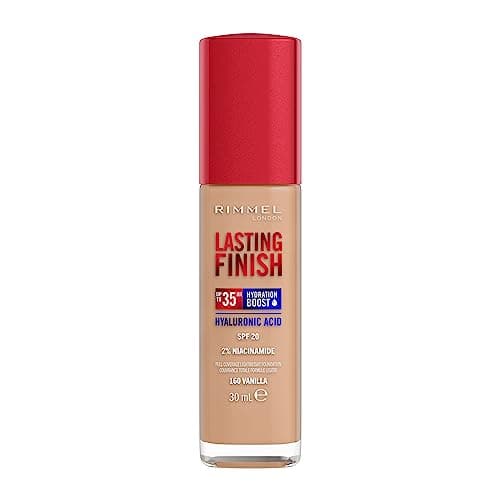 Image of Rimmel Lasting Finish 35Hr Foundation 160 Vanilla, Full Coverage, Hydrating, SPF20, Hyaluronic Acid, Vitamin E, 2% Niacinamide, All Day Wear, Vegan, Cruelty Free