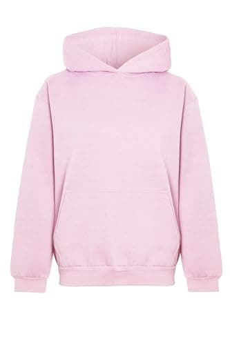 Image of imporio 11 Women's Lightweight Pullover Hoodie Soft Stylish Without Drawstring Ladies Hoodie UK Size S-XL (UK, Alpha, M, Regular, Regular, Baby Pink)