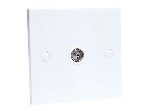 Image of TV AV Single Tv Coaxial Aerial Wall Socket Plate (Non-Isolated) Wall Plate