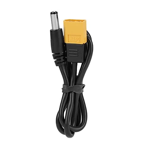 Image of XT60 to DC5525 Power Cable for LiPo Battery 20.7 Inch High-Temp RC Power Cable with Soldered Connectors, Compatible with FPV Drones, RC Vehicles, and Remote Control Models