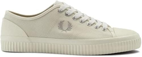 Image of Fred Perry Mens Womens Unisex B5322 Hughes Low Canvas Trainers Sneakers Plimsolls Light Ecru Size 11UK - EU 46