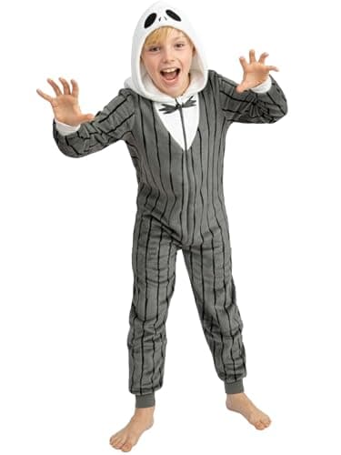 Image of Disney Onesie, The Nightmare Before Christmas Boys Onesie, Jack Skellington Boys All In One Pyjamas 10-11 Years Grey