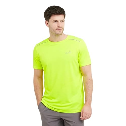 Image of Peter Storm Men's Lightweight Running T-Shirt, Polyester, Quick-Drying, Reflective Detail, Crew Neck, Regular Fit (UK, Alpha, XXL, Regular, Regular, Yellow)