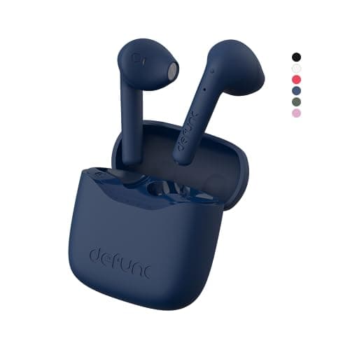 Image of Defunc True Lite Blue - Wireless Bluetooth 5.3 Hi-Fi Stereo Sound Headphones, Touch Control, Integrated Microphones, 20 Hours Playback Time, USB-C Charge, for iOS and Android Phone