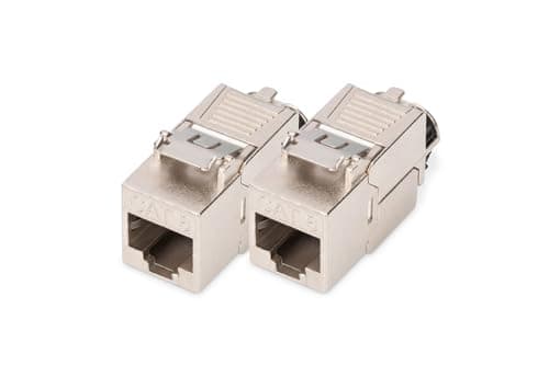 Image of Digitus DN-93816 – Keystone module Cat 8.1 – 2 pieces – RJ45 network socket Cat8 shielded – 2000 MHz – 25GBase-T & 40GBase-T – 25 Gbit/s & 40 Gbit/s – AWG 26/7 to AWG 22/1 – Tool-free installation