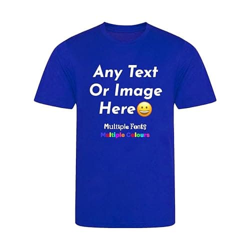Image of Varsany FULLY MERCHED Royal Blue Personalised Kids T-Shirts UK - Customise with Any Text and Photo, Long-Lasting Print 3-4 years