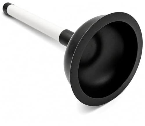 Image of Sink Plunger for Unblocking Drains – Lightweight and Powerful 100mm (4") Cup with 225mm (9") Plastic Handle, Suitable for Kitchen, Bathroom, Utility Sinks, White/Black