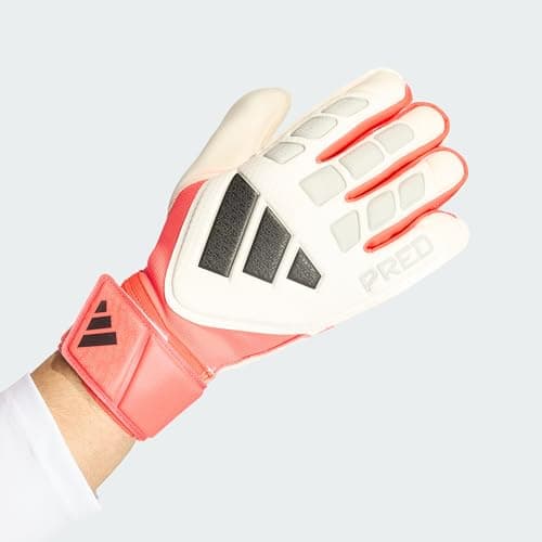 Image of adidas Unisex PREDATOR GOALKEEPER GLOVE MATCH, white/lucid red/black, 9