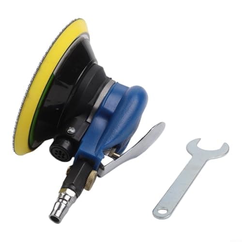 Image of 6 Inch Pneumatic Sander, Random Orbital Polisher, 13500 RPM Air Grinder for Automotive Polishing, Sanding Wood and Metal Surfaces, Compact Design with Safety Me(with vacuum cleaner)