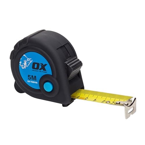 Image of OX Tools T029105 Trade 5m Tape Measure - Metric Only, Black/Blue