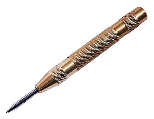Image of Amtech Automatic Centre Punch (125 mm), Spring-Loaded Steel Tip with Brass Barrel for One-Handed Accurate Marking