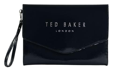 Image of Ted Baker clutch wristlet Caelyn Crinkle Icon Pouch Navy dark blue