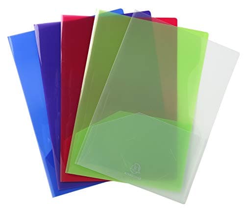 Image of Exacompta - Ref 3960E - Twin Pocket Document Presentation Folder - Suitable for A3 Folded & A4 Documents, Holder for Business Card - Transparent (Pack of 10)