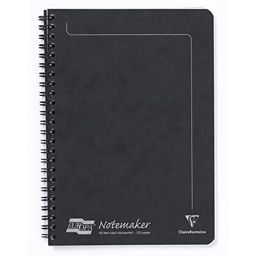 Image of Europa Notemaker Book Sidebound Ruled 80gsm 120 Pages A5 Black Ref 4852Z [Pack 10]