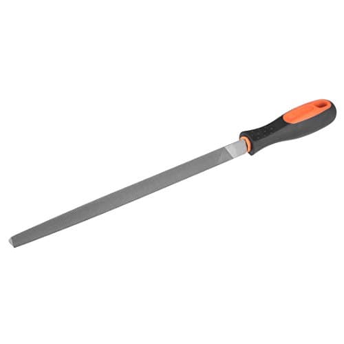 Image of Sourcingmap Second Cut Grade High Carbon Hardened Steel Triangle Side Three Square File with Handle 10-Inch