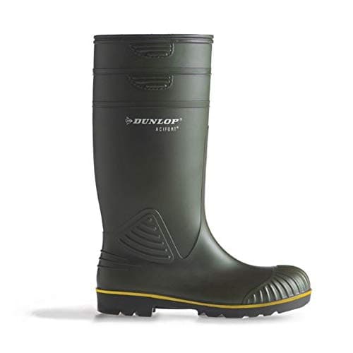 Image of Dunlop Heava 'ACIFORT' heavy duty Agricultural wellingtons GREEN size 11 UK