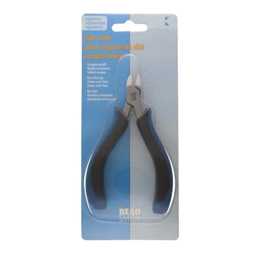 Image of The Beadsmith Ergonomic Side Cutter Tool – 5 inches (127mm) – Comfortable Ergonomic Grip, Double-Leaf Springs & Polished Steel Head – Extra-Fine Tips Precision to Medium Level Work