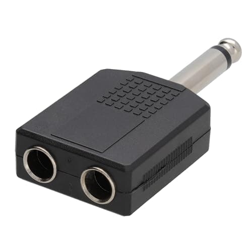 Image of kenable 6.35mm Mono Jack Plug to Twin 6.35mm Mono Jack Socket Splitter Adapter