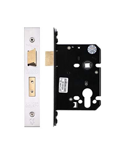 Image of Zoo Hardware ZUKS76EPSS Euro Profile Sashlock 76mm Case, 57mm Backset, Door Lock Satin Stainless Steel