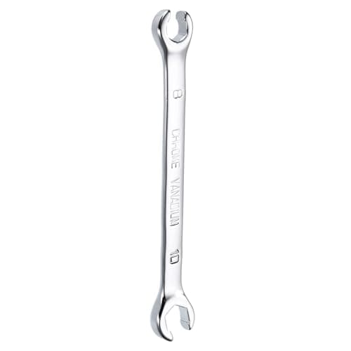 Image of sourcing map Flare Nut Metric Wrench 8mm x 10mm High Carbon Steel Mirror Polished Chrome Plating Metric Wrench for DIY Hand-Making Automotive Repairs and Household Maintenance