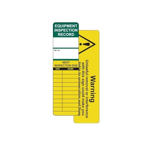 Image of Equipment Inspection Tagging Insert Pack of 50 Ideal for Use On Universal Equipment Polypropylene W50mm x H181mm