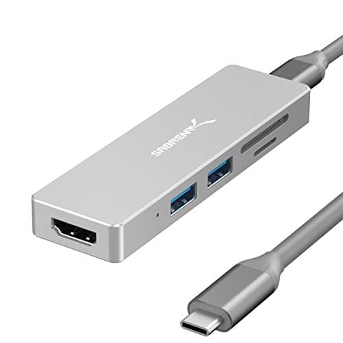 Image of SABRENT USB C Hub, HDMI Adapter (5-in-1) USB Hub, SD Micro SD Card Reader, Multiport Data Hub, 4K HDMI, USB 3.2, for PS5, PC, USB stick, MacBook (HB-HUCR)