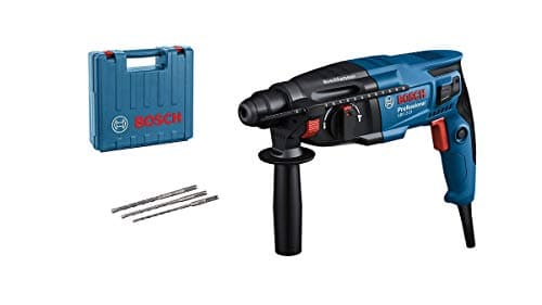 Image of Bosch Professional GBH 2-21 Hammer Drill (230 V, with SDS Plus, incl. 3X SDS Plus Drill bits (6/8/10 mm), Auxiliary Handle, Machine Cloth, Depth Stop, Carrying Case)
