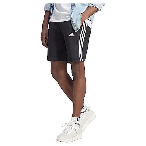 Image of adidas Men's Essentials Fleece 3-Stripes Shorts, Black, M