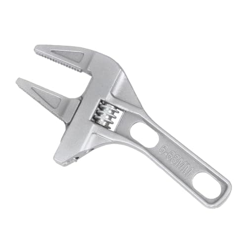Image of Lomvarith Adjustable Spanner Wrench, 68mm Open-End Wide Jaw Wrenches, 2-in-1 Ultra-Thin Plumbing Spanner, 200mm Aluminum Pipe Wrench for Bathroom Basin Hand Tools