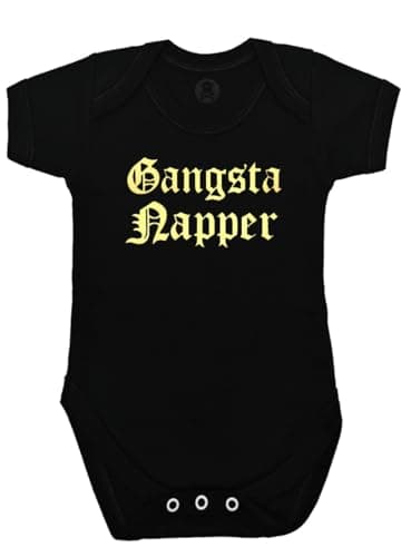 Image of Funny Baby Grow Gangsta Napper for Boys or Girls | Hip Hop Rap Music Baby Vest Alternative Bodysuit - New Baby or Parents Gift - BABY MOO'S UK (3-6 Months)
