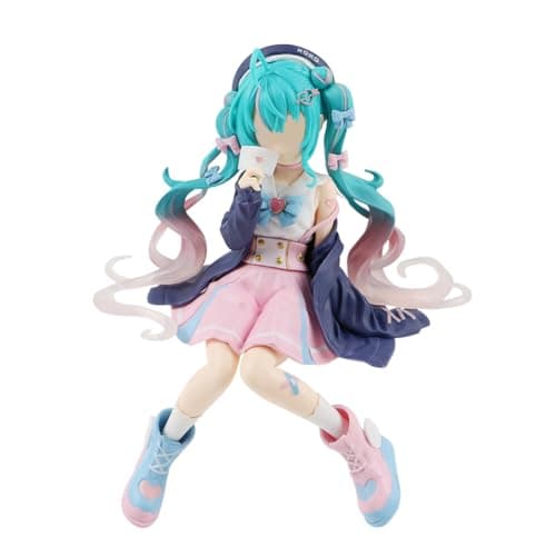 Image of SWZY Anime Action Figures, Girl Mi-Ku Figures Toys, Cute Character Mi-Ku Model Statue Figures Cake Cake Decoration Topper Sitting Posture Collectible Gift For Anime Fans Desk Car Ornaments