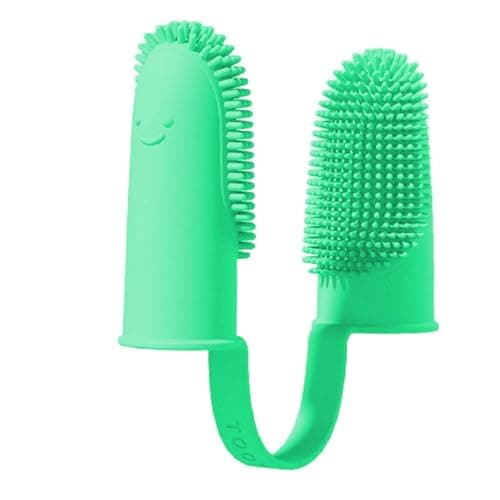 Image of Silicone Dog Toothbrush - 3.54x2.76x0.59 inches Teeth Cleaning Finger Brush - Dual-Finger Dog and Cat Toothbrush, 360-Degree Teeth Cleaning Fingerbrush for Small to Large Dogs, Cats