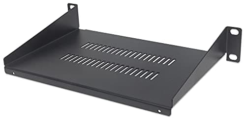 Image of Intellinet 10 Inch Cantilever Shelf, 1U, 150 mm Depth, Vented, Black