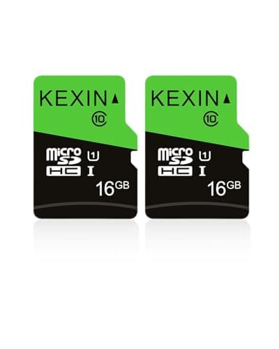 Image of KEXIN Micro SD Card 16GB Pack of 2 MicroSDHC UHS-I Class 10 A1 U1, Mini SD Card with Adapter, Memory Card for Smartphone, Tablet, Camera