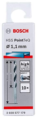 Image of Bosch Professional 10-piece PointTeQ HSS Twist Drill Bit (for Metal, 1.1 x 14 x 36 mm, Drill Driver Accessories)