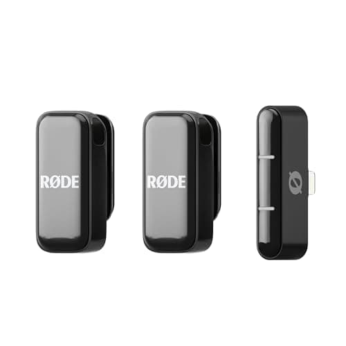Image of RØDE Wireless Micro - Compact Wireless Microphone, Two Mics with Charge Case for Smartphone Content Creation - Lightning, Black