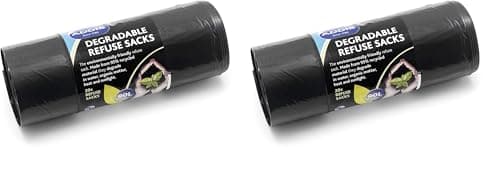 Image of Addis 504870 90L Plastic Refuse Sacks Black, 20 Each, Single roll (Pack of 2)