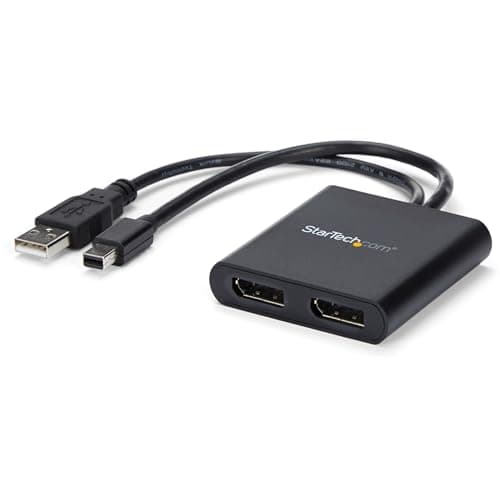 Image of StarTech.com 2-Port Multi Monitor Adapter - Mini DisplayPort to 2x DisplayPort MST Hub - Dual 4K 30Hz - Video Splitter for Extended Desktop Mode on Windows PCs Only - mDP 1.2 to 2x DP (MSTMDP122DP)